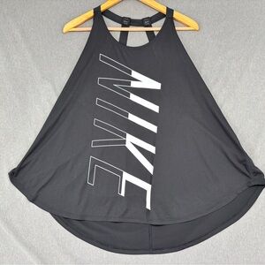 Nike Dri Fit Black Racerback Tank Top 3x Loose Fit Athletic Workout Gym Plus NWT